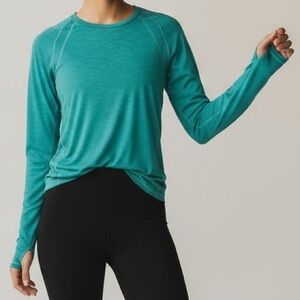 CHAMPION · WOMEN'S ELITE TEAL/GREEN LONG SLEEVE ATHLETIC TOP - SIZE M